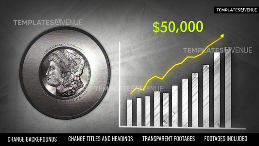 Dollar Coin sketch Animation with Graph Up and text After effects Template