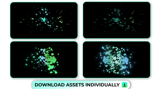 Pixel Burst Tech 3D and 2D AI Pixels Effect